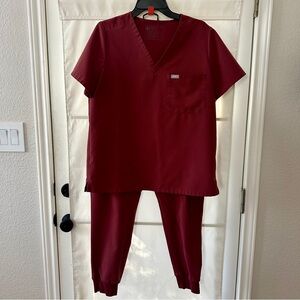 Figs Dark Cherry Scrub Set